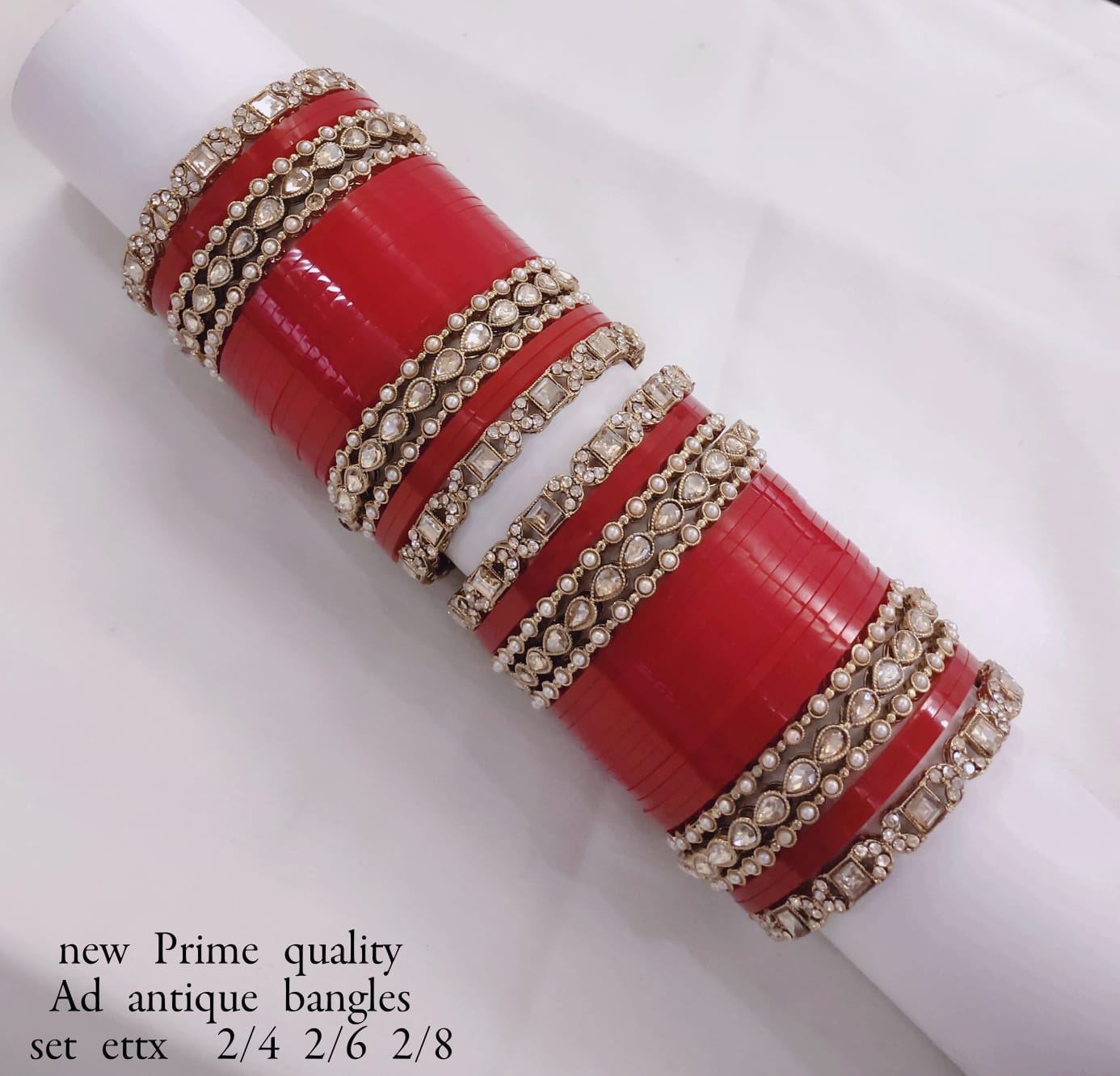 Antique Gold Plated Bridal Bangle Set